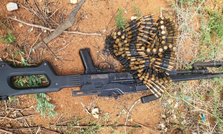 Guns and ammunition recovered from Al Shabaab terrorists in Garissa.